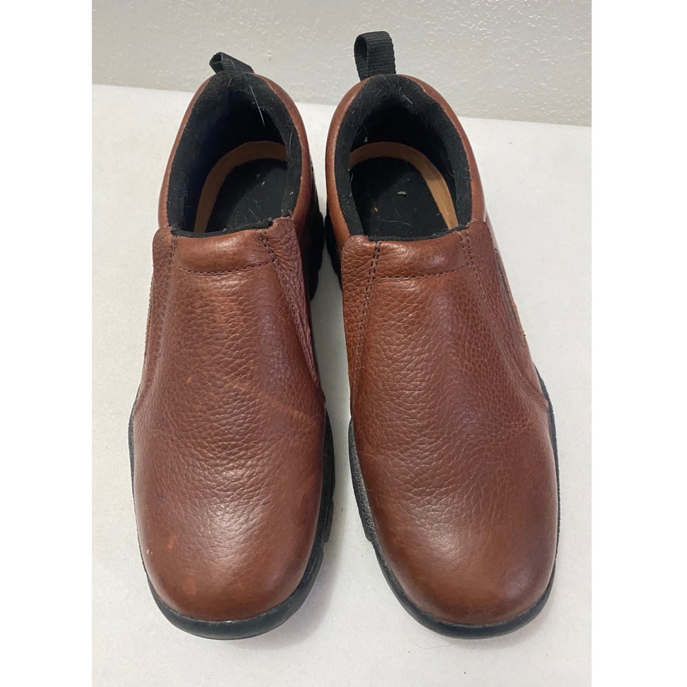 Roper Men's Brown Leather Slip-On Shoes Comfort Work Casual Size 8